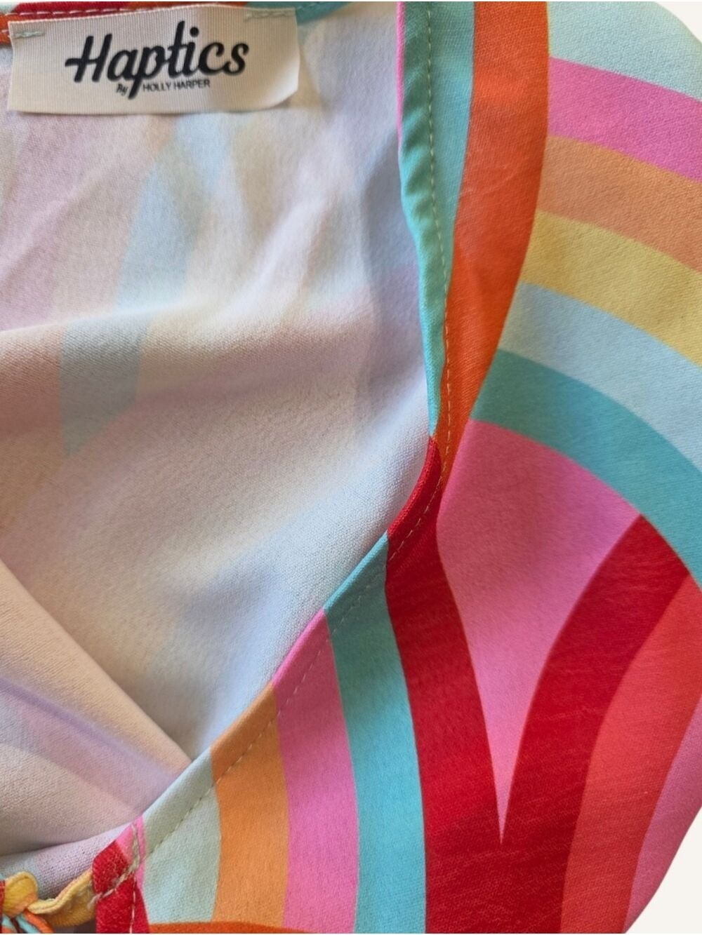 Haptics Buttercup Retro Rainbow Romper Large Flare Hem Boho Festival NIP - Picture 8 of 11